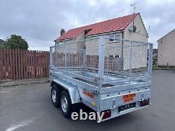 Car Trailer 10ft x 5ft Twin Axle 2700kg with Mesh Sides Braked