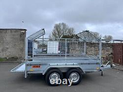 Car Trailer 10ft x 5ft Twin Axle 2700kg with Mesh Sides Braked