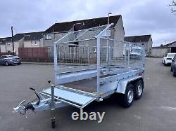 Car Trailer 10ft x 5ft Twin Axle 2700kg with Mesh Sides Braked