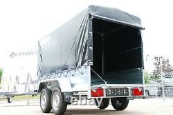 Car Trailer 2,65 X 1,25 Twin Axle Al-ko Canvas Cover Box Trailer 750kg Brand New