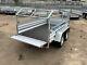 Car Trailer 8ft X 4ft 750kg Twin Axle Flatbed 600mm Cage Mesh Al-ko Suspension