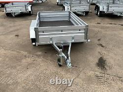 Car Trailer 8ft X 4ft 750kg Twin Axle Flatbed 600mm Cage Mesh Al-ko Suspension