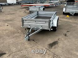 Car Trailer 8ft X 4ft 750kg Twin Axle Flatbed 600mm Cage Mesh Al-ko Suspension