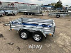 Car Trailer 8ft X 4ft 750kg Twin Axle Flatbed 600mm Cage Mesh Al-ko Suspension