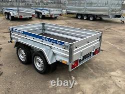 Car Trailer 8ft X 4ft 750kg Twin Axle Flatbed 600mm Cage Mesh Al-ko Suspension