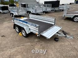 Car Trailer 8ft X 4ft 750kg Twin Axle Flatbed 600mm Cage Mesh Al-ko Suspension