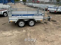 Car Trailer 8ft X 4ft 750kg Twin Axle Flatbed 600mm Cage Mesh Al-ko Suspension