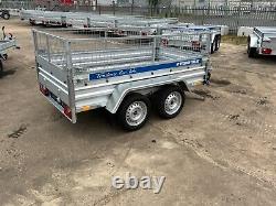 Car Trailer 8ft X 4ft 750kg Twin Axle Flatbed 600mm Cage Mesh Al-ko Suspension