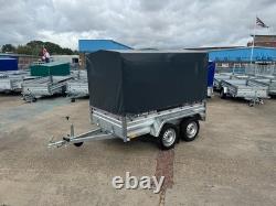 Car Trailer 8ft x 4ft Twin axle 750kg AL-KO Suspension Canvas Cover Trailer