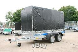 Car Trailer 9x4 Twin Axle Al-ko Canvas Cover Box Trailer 750kg Brand New