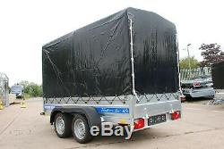 Car Trailer 9x4 Twin Axle Al-ko Canvas Cover Box Trailer 750kg Brand New