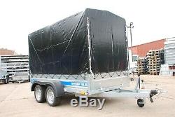 Car Trailer 9x4 Twin Axle Al-ko Canvas Cover Box Trailer 750kg Brand New