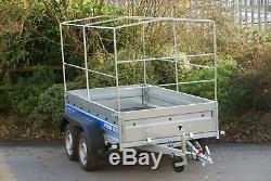 Car Trailer 9x4 Twin Axle Al-ko Canvas Cover Box Trailer 750kg Brand New