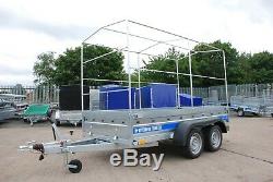 Car Trailer 9x4 Twin Axle Al-ko Canvas Cover Box Trailer 750kg Brand New