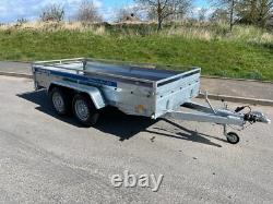 Car Trailer Cage 11ftx5ft Twin Axle 2700kg Braked Meshsides trailer 3,5m x 1,5m