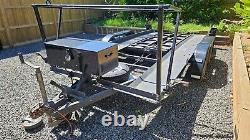 Car Trailer Transporter Twin Axle With Electric Winch and Tyre Rack