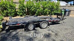 Car Trailer Transporter Twin Axle With Electric Winch and Tyre Rack