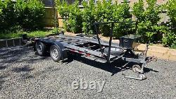 Car Trailer Transporter Twin Axle With Electric Winch and Tyre Rack