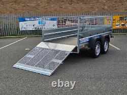 Car Trailer Twin Axle Mesh with Ramp 263 x 125cm 750kg