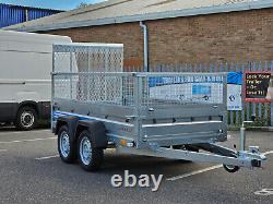 Car Trailer Twin Axle Mesh with Ramp 263 x 125cm 750kg