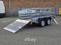 Car Trailer Twin Axle Mesh with Ramp 263 x 125cm 750kg