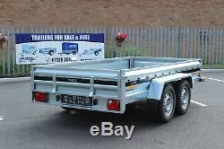 Car trailer 263cm x 125cm twin axle MARTZ 8.8 x 4.2 ft 750kg + ramp tailgate
