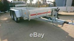 Car trailer 300cm x 150cm 2700kg aluminum side panel twin axle BRAKED