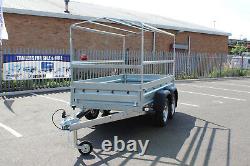 Car trailer SOLIDUS twin axle 263cm x 125cm 8.8FT x 4.2 750kg BLUE cover Canopy