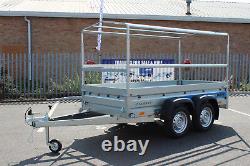 Car trailer SOLIDUS twin axle 263cm x 125cm 8.8FT x 4.2 750kg Cover 110cm Grey