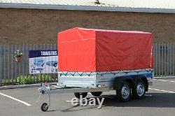 Car trailer SOLIDUS twin axle 263cm x 125cm 8.8FT x 4.2 750kg Cover 110cm Red