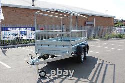 Car trailer SOLIDUS twin axle 263cm x 125cm 8.8FT x 4.2 Cover 110cm Blue