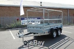 Car trailer SOLIDUS twin axle 263cmx125cm 8.8FTx4.2 750kg BLUE cover Canopy