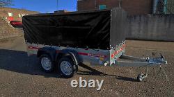 Car trailer TEMARED PRO twin axle 8.7FT x 4.2FT 750kg Cover 80cm Black or Grey