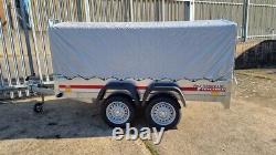 Car trailer TEMARED PRO twin axle 8.7FT x 4.2FT 750kg Cover 80cm Black or Grey