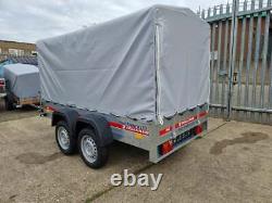 Car trailer TEMARED twin axle 263cm x 125cm 8.7FT x 4.1FT 750kg Cover 110cm Grey