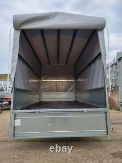 Car trailer TEMARED twin axle 263cm x 125cm 8.7FT x 4.1FT 750kg Cover 110cm Grey