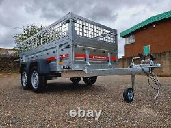 Car trailer twin axle 8'7 x 4'1 TEMARED PRO 263cm x 125cm mesh 40cm 750kg