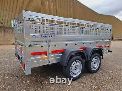 Car trailer twin axle 8'7 x 4'1 TEMARED PRO 263cm x 125cm mesh 40cm 750kg