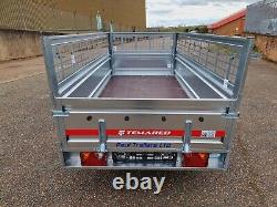 Car trailer twin axle 8'7 x 4'1 TEMARED PRO 263cm x 125cm mesh 40cm 750kg