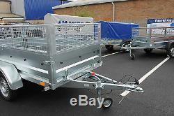 Car trailer twin axle 8.7x4.2ft mesh caged cage tipping tipper 263cm x 129cm