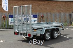 Car trailer twin axle MARTZ 8'8 x 4'2 750kg+ ramp tailgate 263cm x 125cm