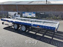 Car transporter MARS 4.5 x 2m Twin Axle 14.9 x 6.7ft Flat Bed GVW 2700kg