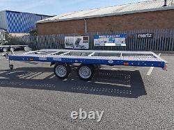 Car transporter MARS 4.5 x 2m Twin Axle 14.9 x 6.7ft Flat Bed GVW 2700kg