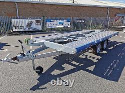 Car transporter MARS 4.5 x 2m Twin Axle 14.9 x 6.7ft Flat Bed GVW 2700kg