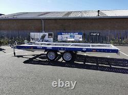 Car transporter MARS 4.5 x 2m Twin Axle 14.9 x 6.7ft Flat Bed GVW 2700kg