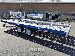 Car transporter MARS 4.5 x 2m Twin Axle 14.9 x 6.7ft Flat Bed GVW 2700kg