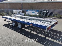 Car transporter MARS 4.5 x 2m Twin Axle 14.9 x 6.7ft Flat Bed GVW 2700kg