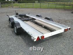 Car transporter trailer 16' twin axle with winch and ramps and spare wheel