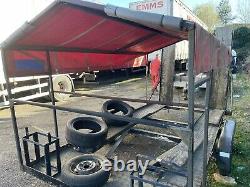 Car transporter trailer With Cover Twin Axle With Tyre Rack And Winch