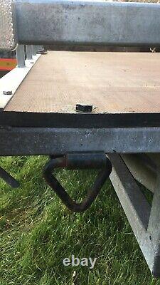 Car transporter trailer twin axle with spare wheel